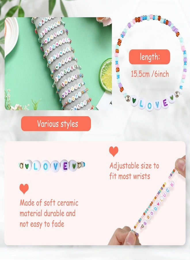 Otuuz 48 Pcs summer Kids Friendship Bracelet Set Adjustable Beads Bracelets Cute Friendship Princess Pretend Play Stretch Jewelry Set for Girls Women(Exquisite) - Image 3